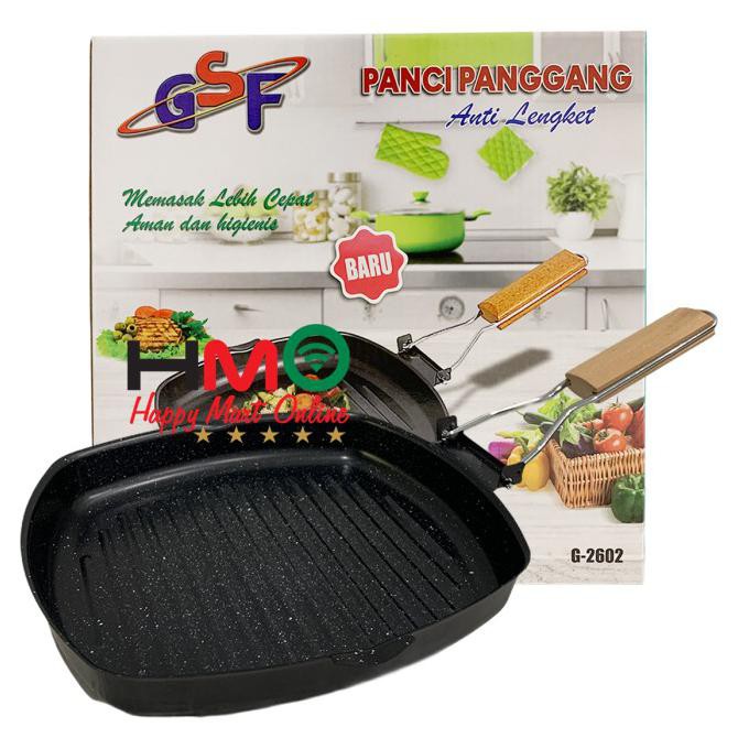 Kualitas Terbaik] Square Grill Pan 24 Cm Gsf Wajan Pemanggang Kotak Gsf-2602 Gsf 2602