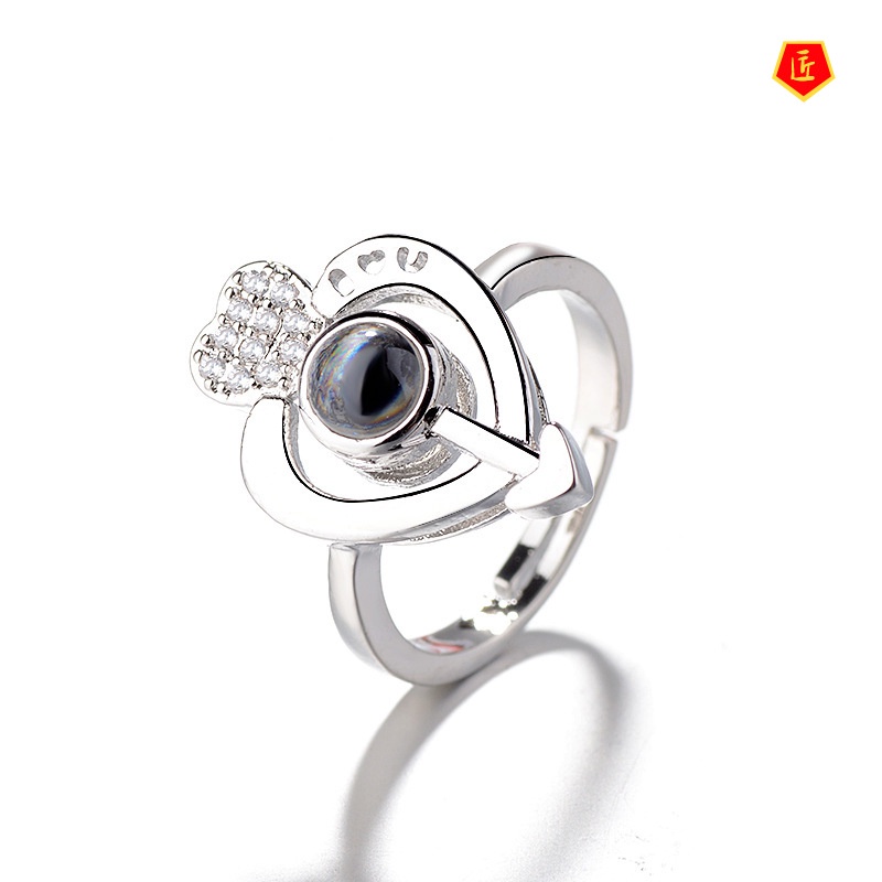 [Ready Stock]Creative Personality Heart-Shaped Memory Projection Ring for Women