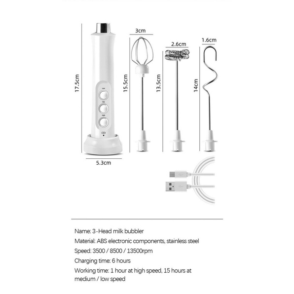 Alat Pengocok Telur Susu Kopi Dapat Diisi Ulang Dengan Usb Untuk Rumah Tangga