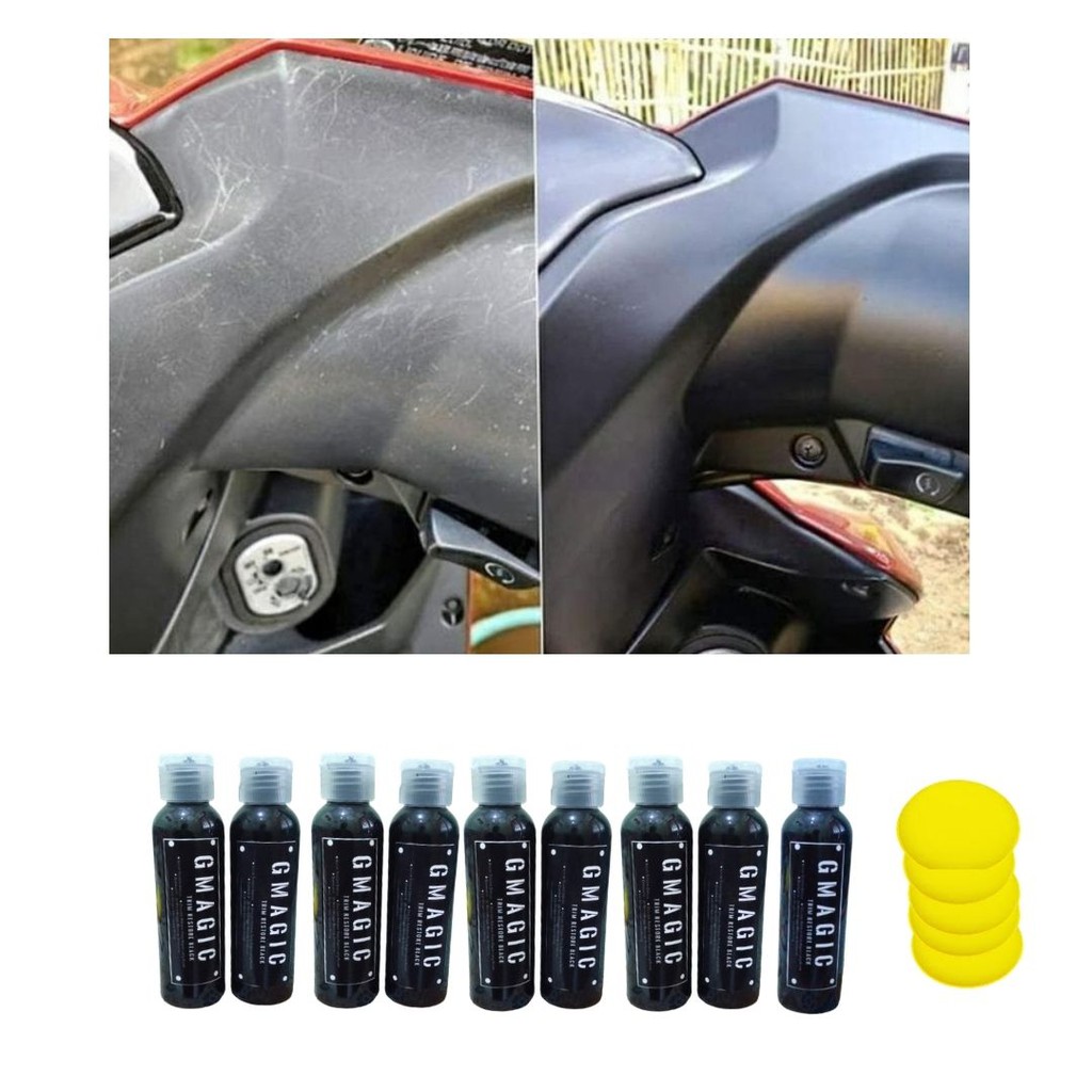 Penghitam plastik permanen /pengkilap/back to black/trim/dashboard/karet/ban/mobil/motor