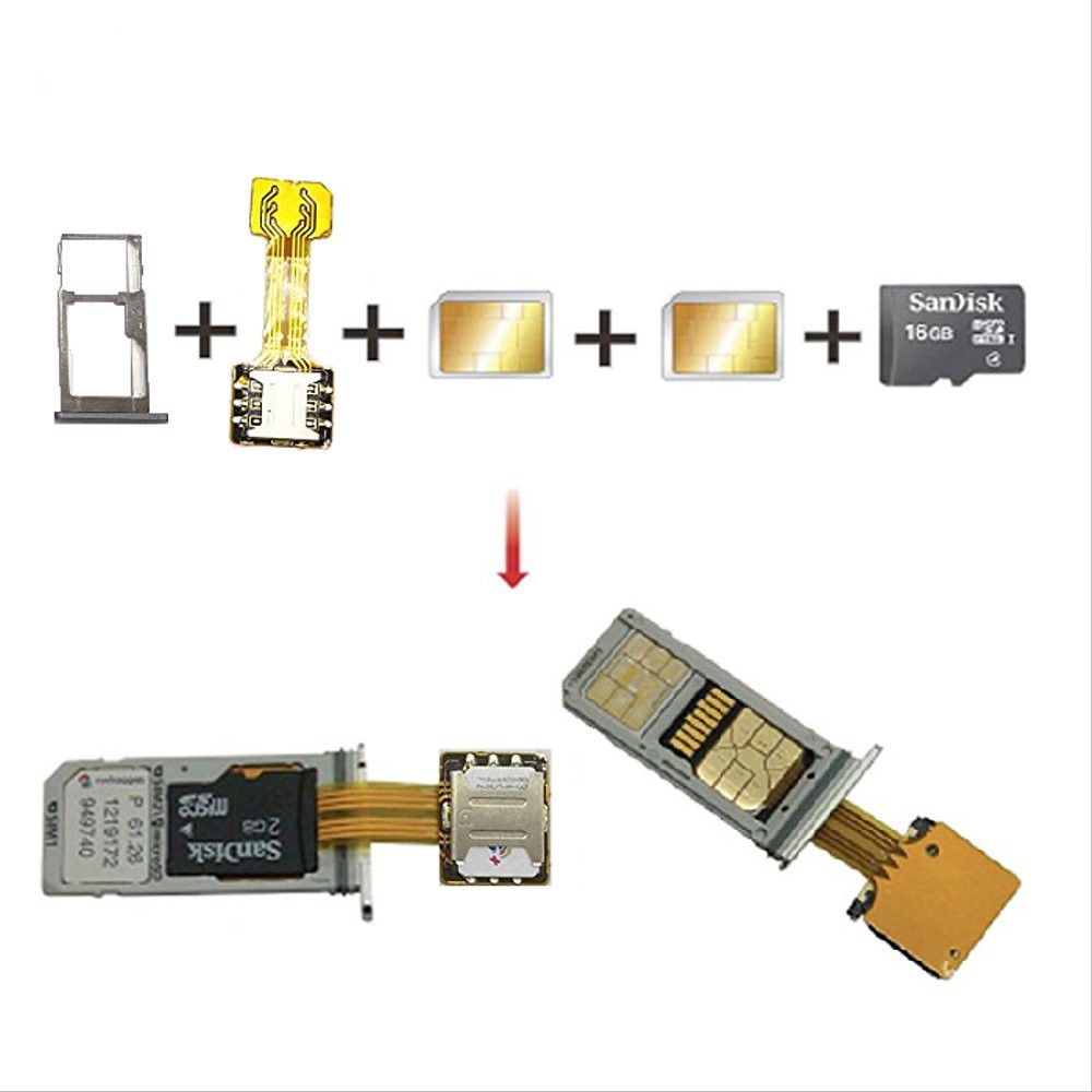 Dual Sim Card Adapter Hybrid Sim Card Extender MicroSD Card Converter - RS Berkualitas
