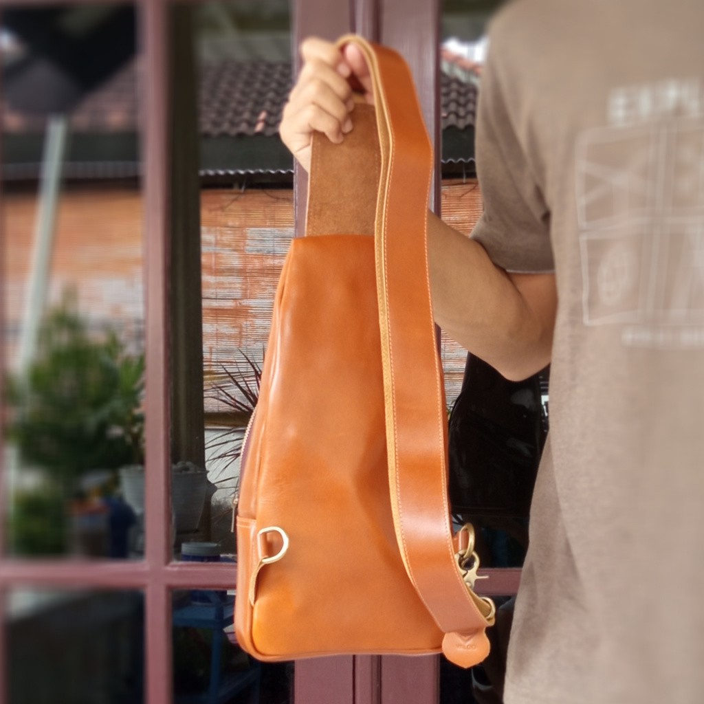 [VALQO] Tas FONTE Kulit Sapi Waist bag Tas dada Slingbag Tas Selempang Pria Wanita bisa COD