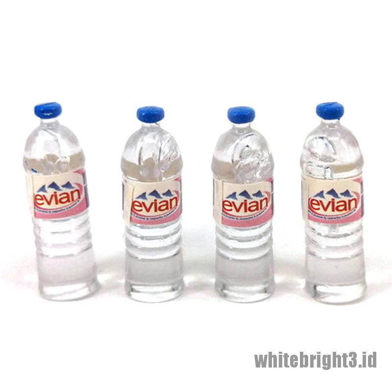 (white3) 4pcs / Set Mainan Miniatur Botol Minum Skala 1: 12 Untuk Dekorasi Rumah Boneka