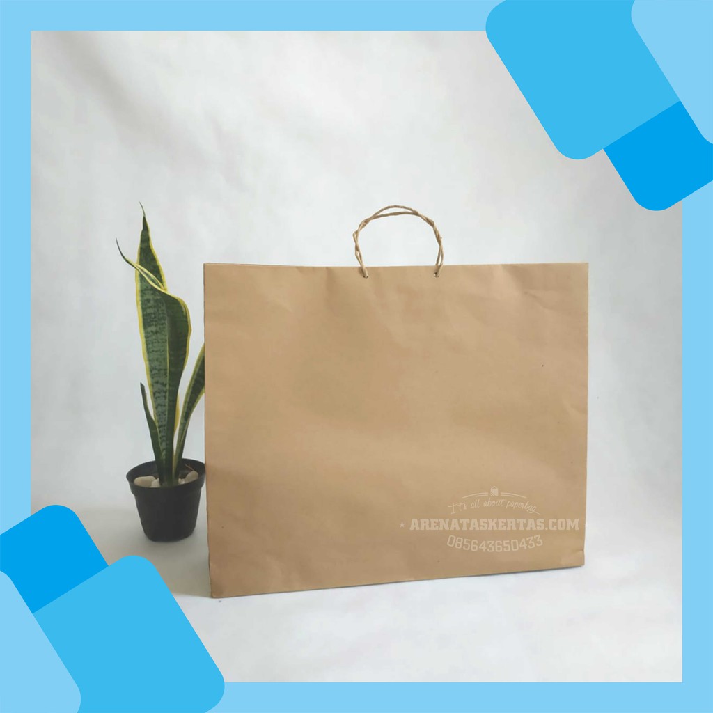 

Tas Kertas Paper bag Polos Untuk Butik Distro Buket Bunga (TxPxL) 36x29x8 ECO