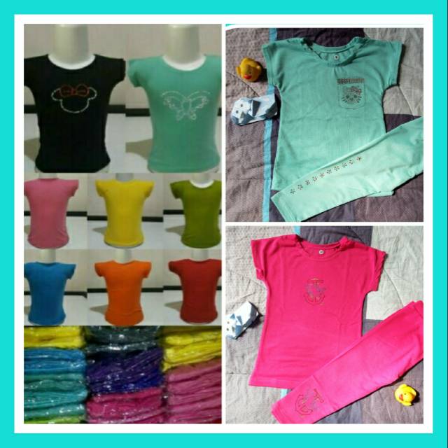 Baju setelan legging anak spandex  umur 1 - 5 tahun / Baju setelan murah / Spandex