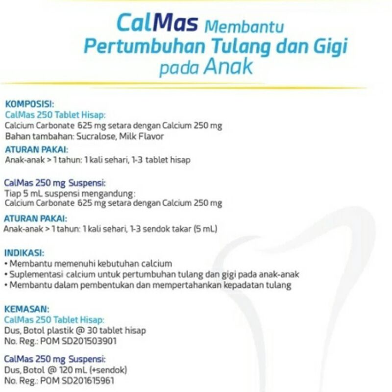 ORIGINAL Calmas Suspensi 250mg Isi 120ml / Vitamin Peninggi Badan / LEDI MART