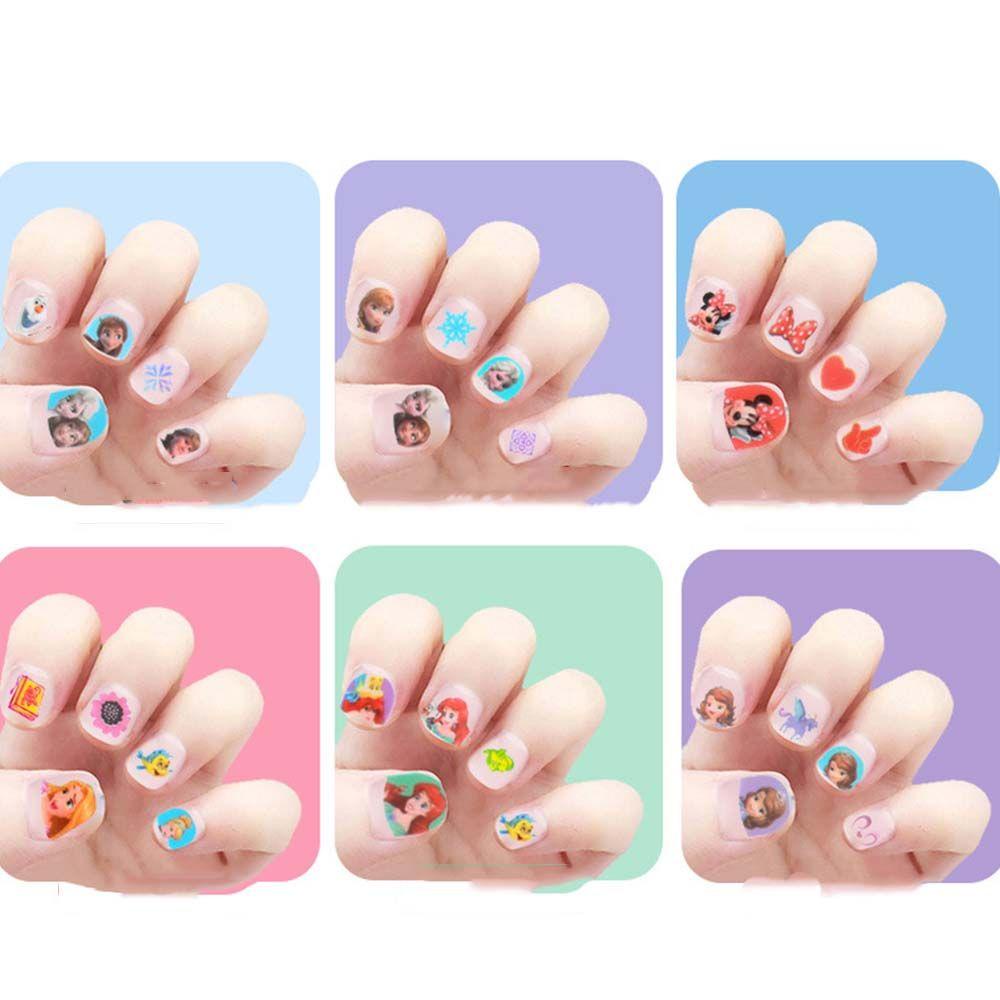 Mxbeauty Kartun Stiker Kuku 3D Anak Hadiah Elsa Manicure White Princess Self Adhesive Nail Art Dekorasi