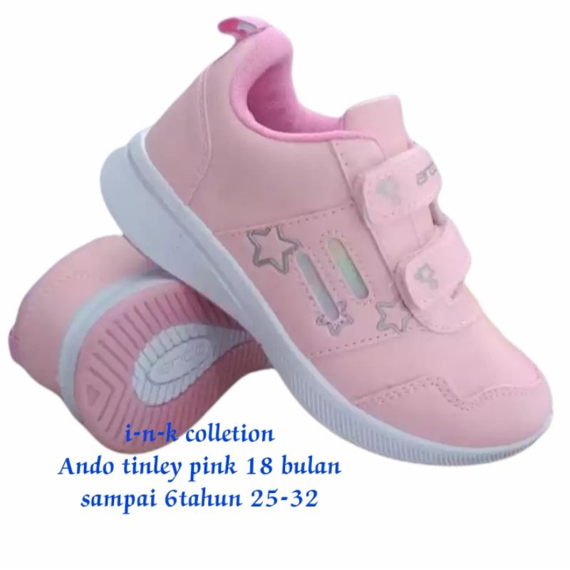 SEPATU ANAK ANDO TINLEY &amp; LILY FLY VELCRO KARAKTER ORIGINAL PEREKAT KUALITAS IMPORT PAUD TK SEKOLAH