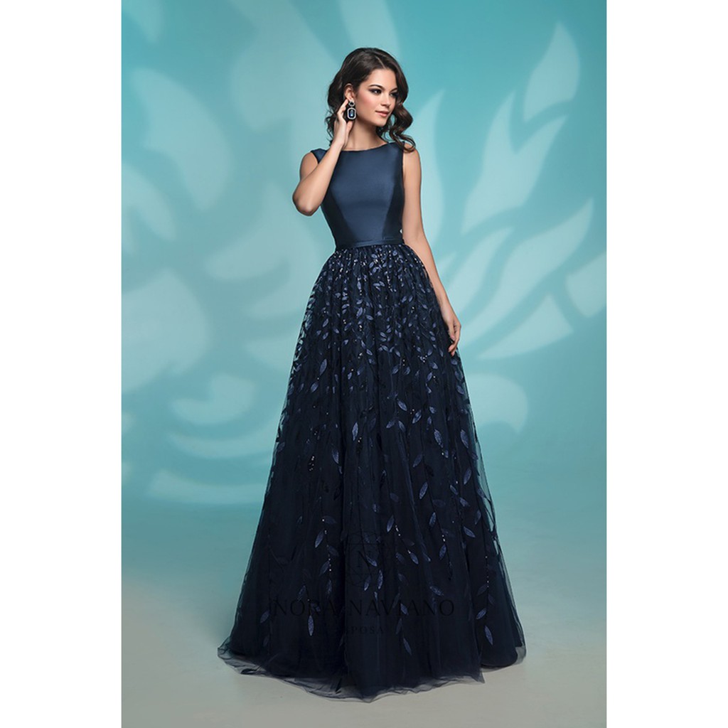 Navy Gaun Malam Gaun Malam Pesta