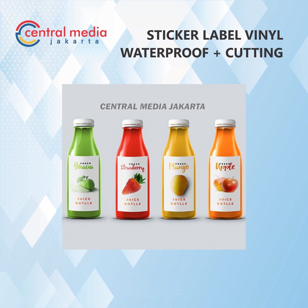 

Cetak Sticker Vinyl A3 + Cutting PERSEGI Kiss Cut Stiker Waterproof Label Kemasan Produk