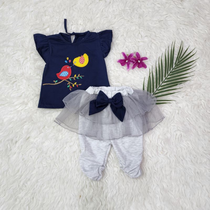 baju bayi perempuan stelan celana tutu baby girl