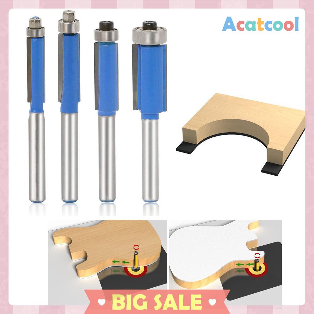 4pcs / set Mata Bor Router Bits 1 / 4 &quot;Untuk Potong / Ukir Kayu