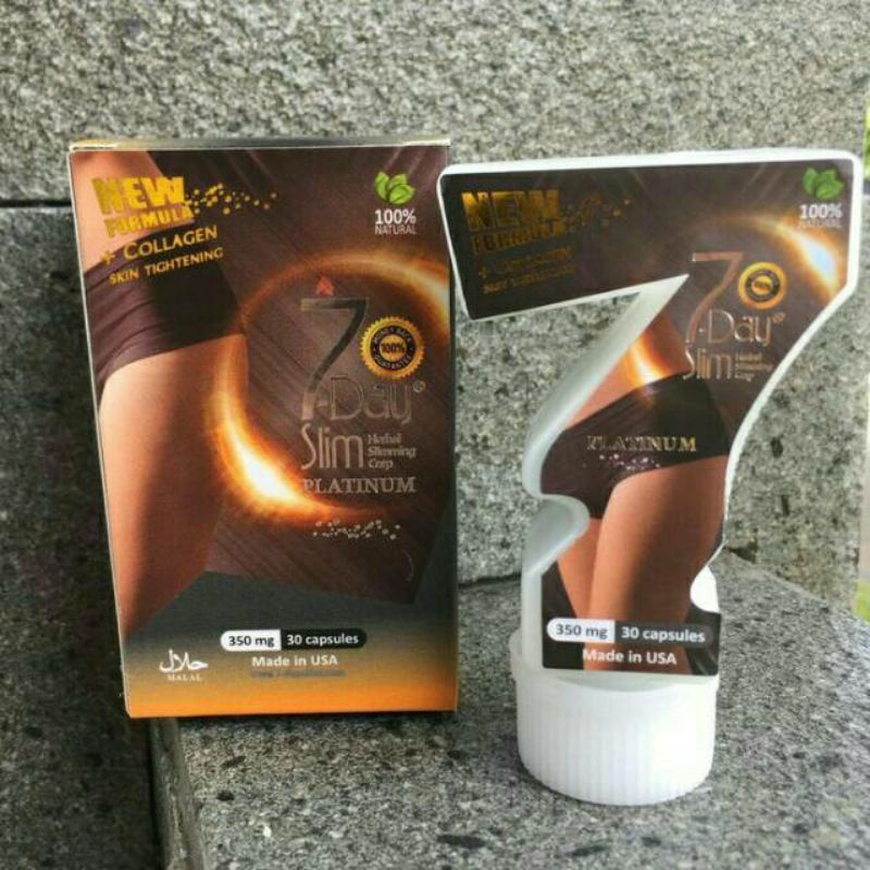 Pelangsing 7 Days Slim 7dayslim 7 Day Slim Platinum Collagen Original Peluntur Lemak Ampuh Asli