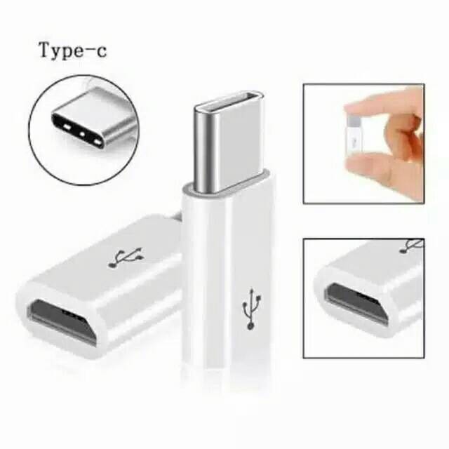 CONVERTER SAMBUNGAN MICRO KE TYPE C ORIGINAL PUTIH ONLY ADAPTER