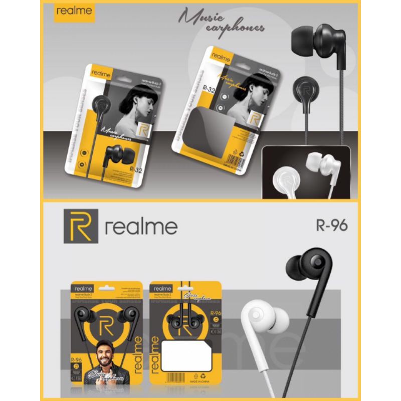 Handset handfree Hf Realme  R-32 R96 +mic