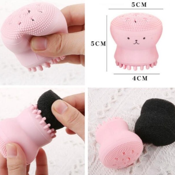 Alat Cuci Muka Silikon Sikat/Spon GURITA OCTOPUS Spons Sikat Pembersih Wajah Make Up Makeup Sponge/