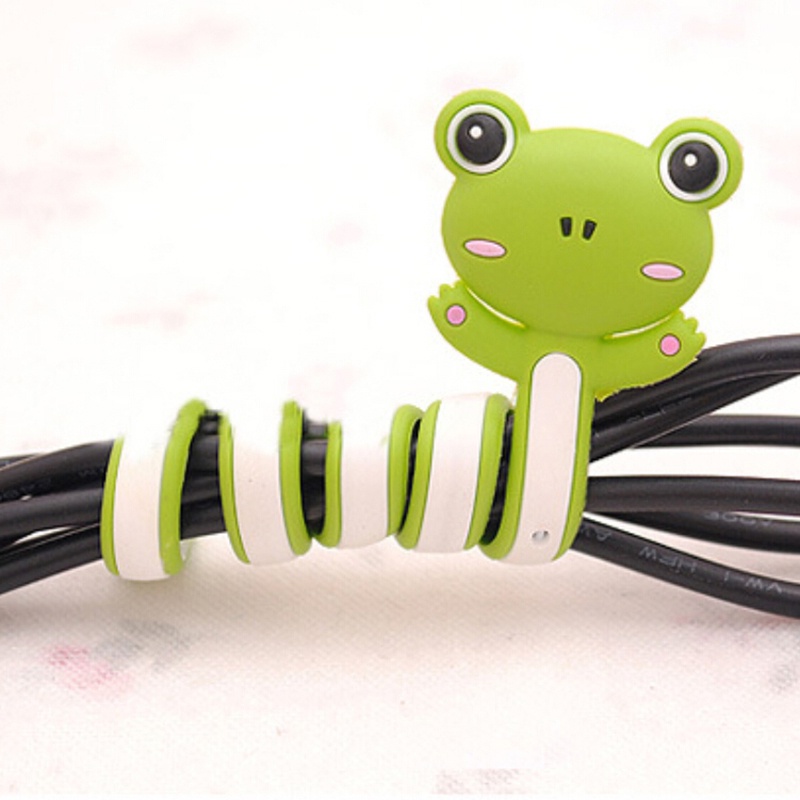 【Theredsunrisesiwy.id】Cute Animal Earphone Headphone Wrap Cord Wire Cable Holder Winder Organizer 1pcs