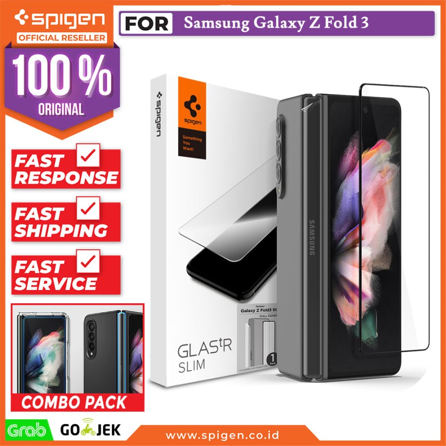 Tempered Glass Samsung Galaxy Z Fold 3 Spigen Full Cover + Neo Flex