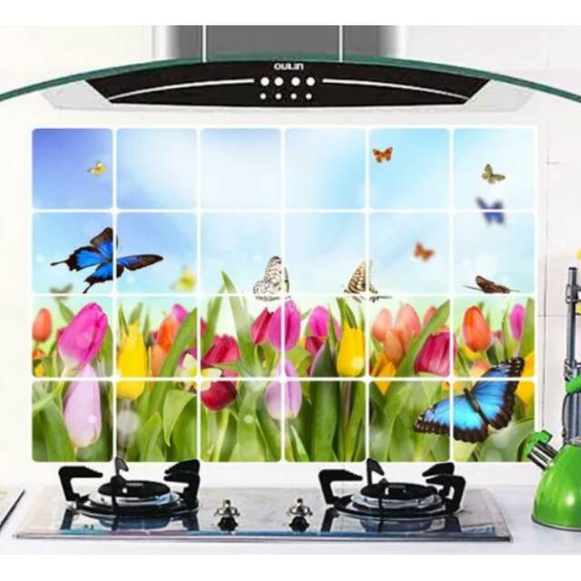 Stiker dapur motif bunga B