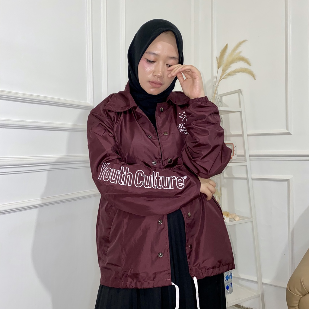 YOUTH CULTURE Coach Jacket holyrider BORDIR MAROON II Jaket Coach model winbacker