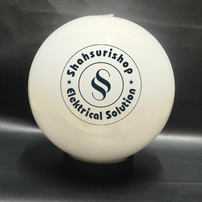 Lampu | Kap Lampu Taman Bulat 8 Inch E27 Plastik Acrylic Frosted Clear Garis