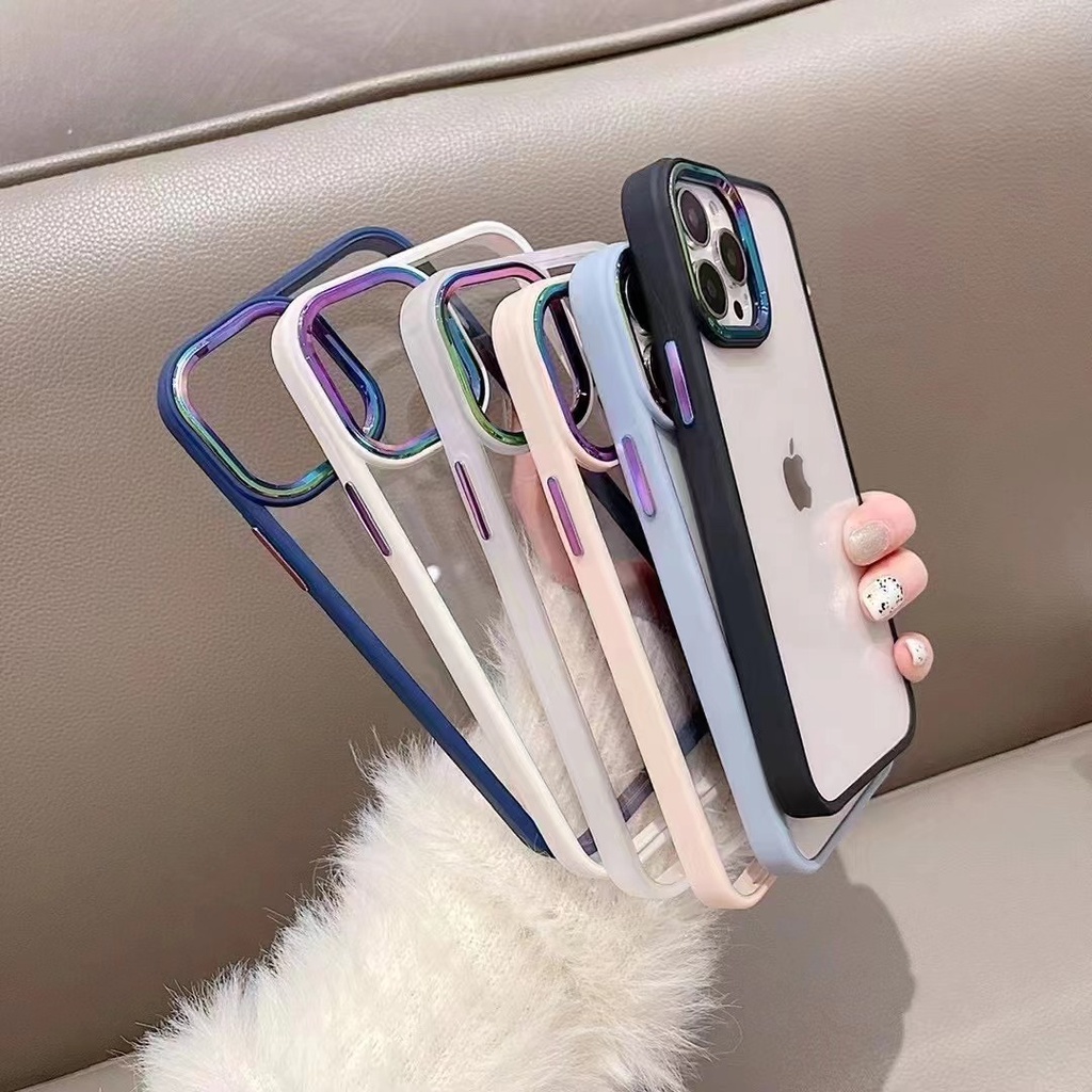 Case Lensa Warna-Warni Transparan Untuk iPhone 13 Pro max 12 Pro max 11 Pro max