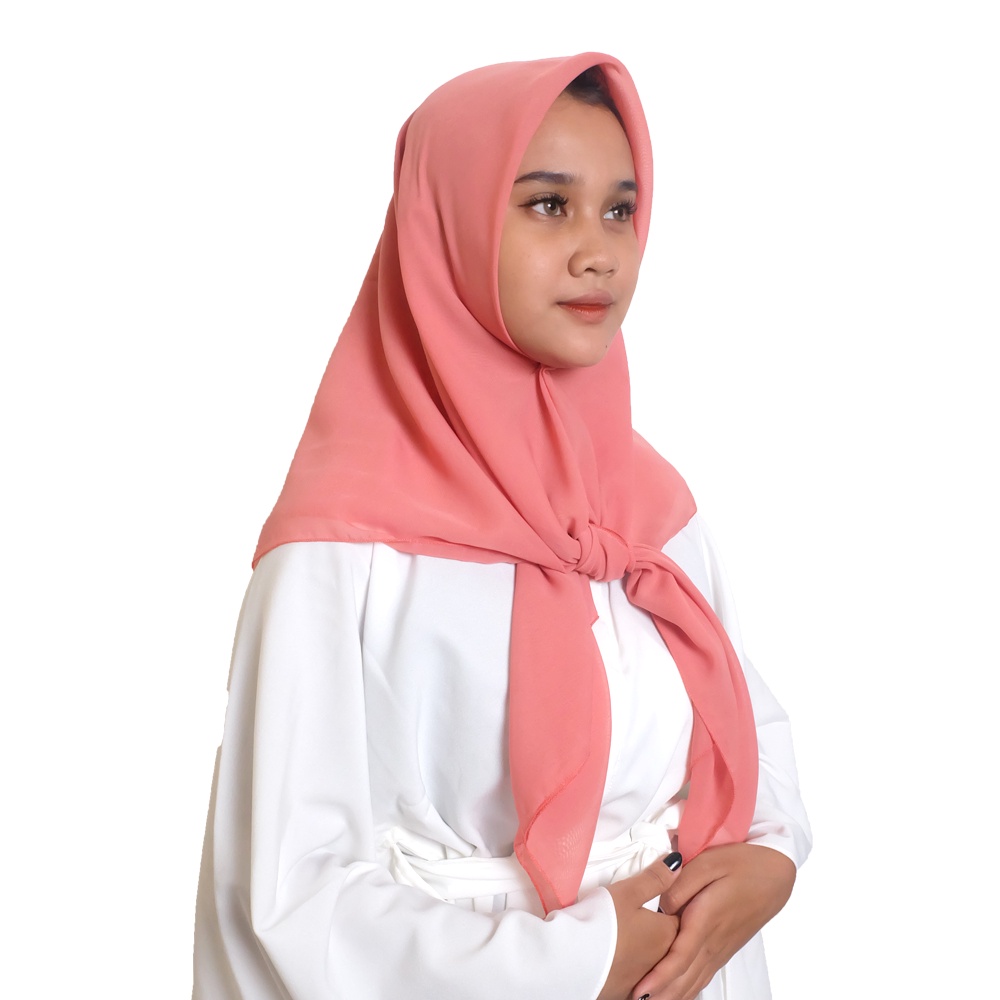Maula Hijab - Kerudung Segi Empat Bella Square Jilbab Segiempat Paris Polos Premium-Dusty Pink