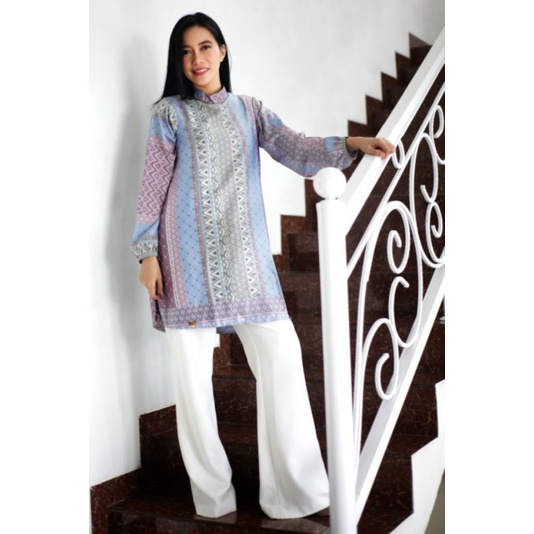 KARIMA Tunik Atasan Wanita Tunik Wanita Motif Lilac Ungu