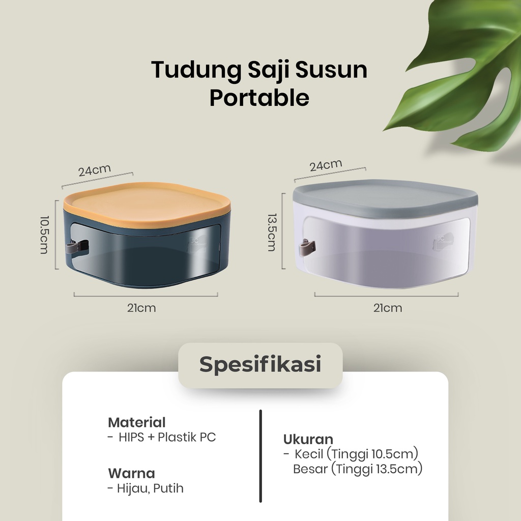 TUDUNG SAJI SUSUN PORTABLE |KOTAK PENYIMPANAN MAKANAN | STORAGE BOX