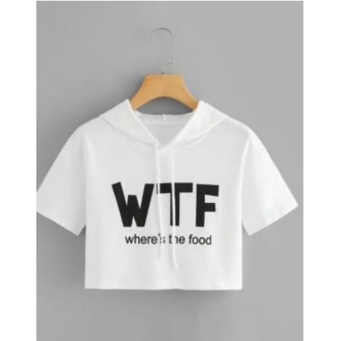 BlessCollection. TERMURAH! Sweater / Outwear / Hoodie wanita CROP WTF - Putih