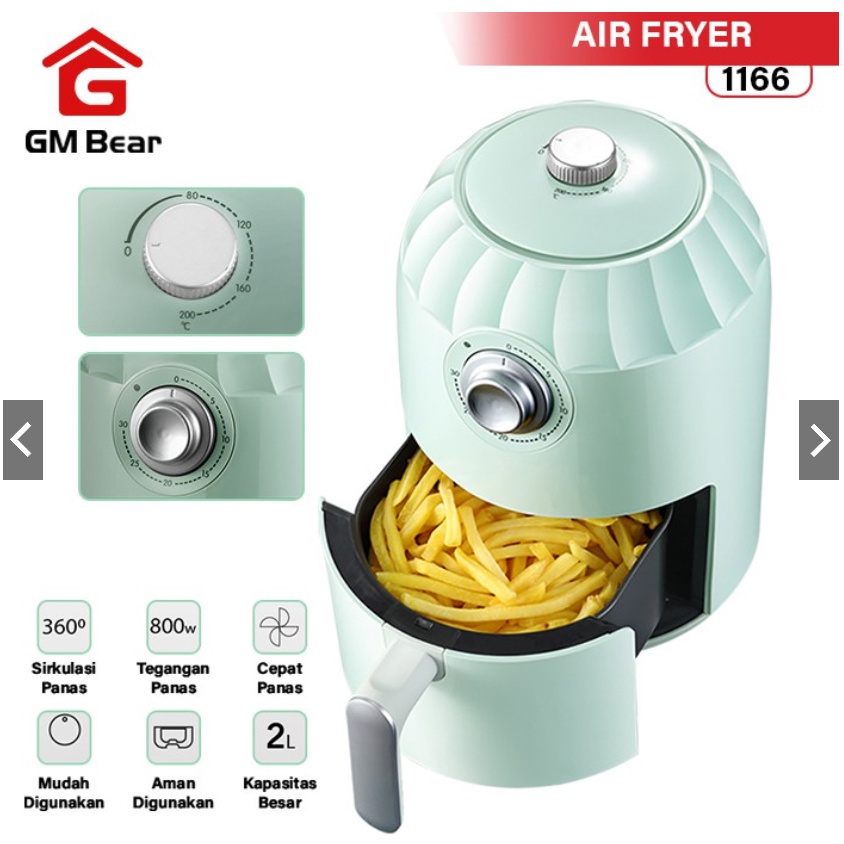 Jual Air Fryer 1.8 L Green 1166 GM BEAR - Penggorengan Oven Elektrik ...