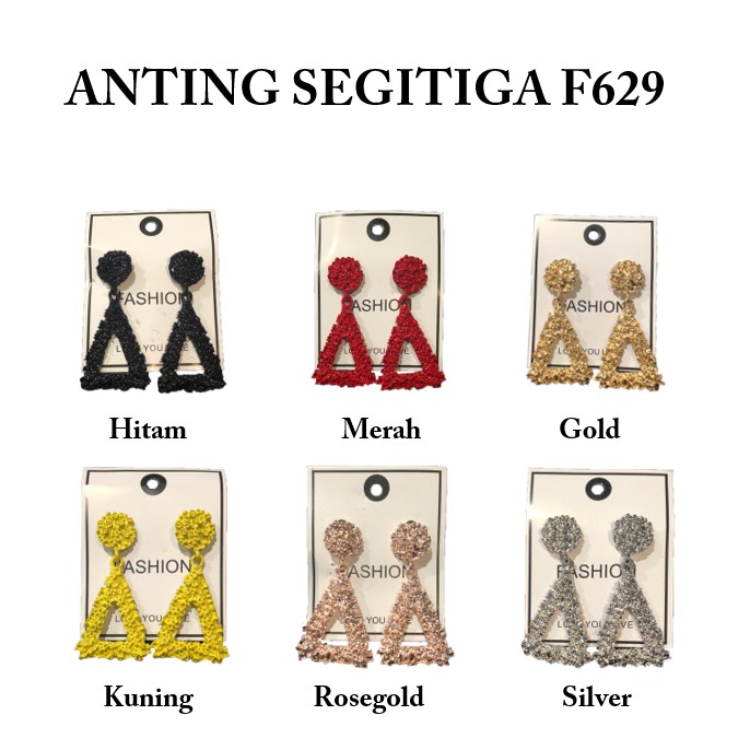OSM - F629 Anting Ala Korea Segitiga / Anting Paduan Segitiga Anting / Aksesoris Fashion-1