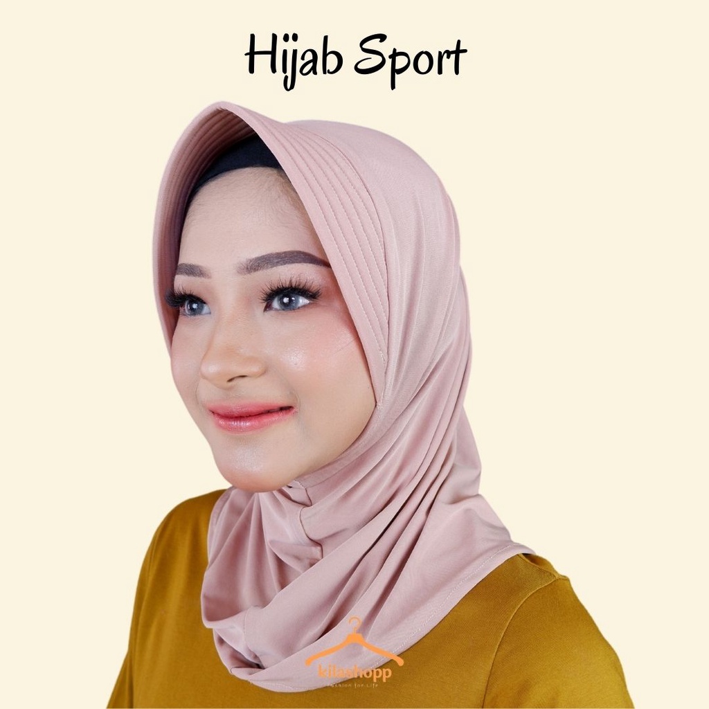 Jilbab sport murah / jilbab jersey lycra / jilbab instan sport-3