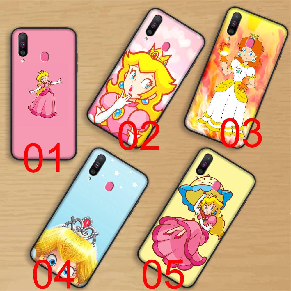 Soft Case Warna Hitam Motif Princess Peach Untuk Samsung