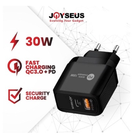 JOYSEUS T1PD Adaptor Charger 2 Port USB Type C 18W Ori