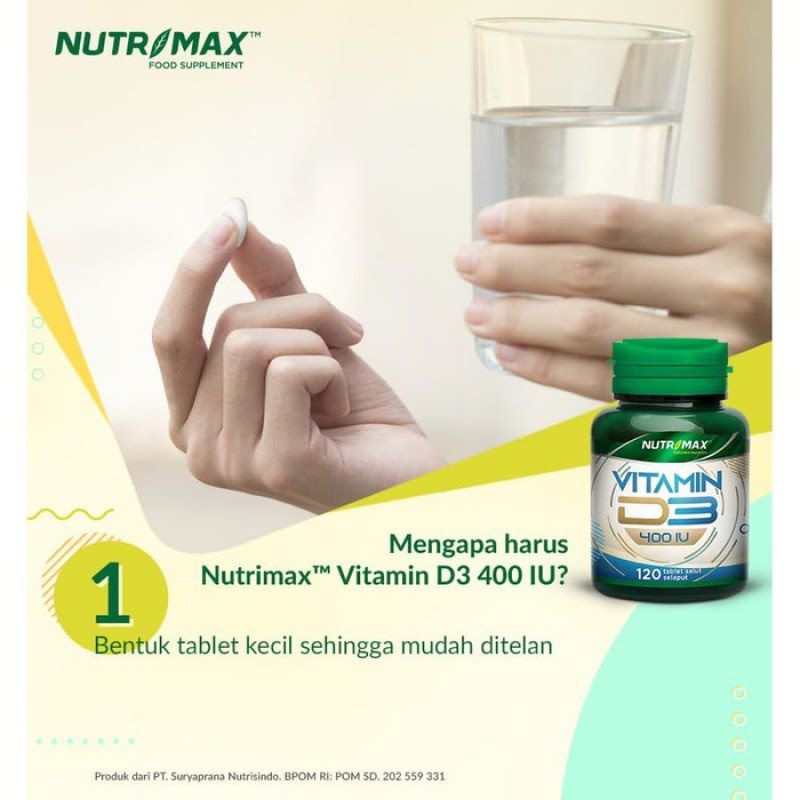 NUTRIMAX VITAMIN D3 + K2 VIT D 400 IU K2 40 MCG TULANG GIGI GUSI IMUNITAS