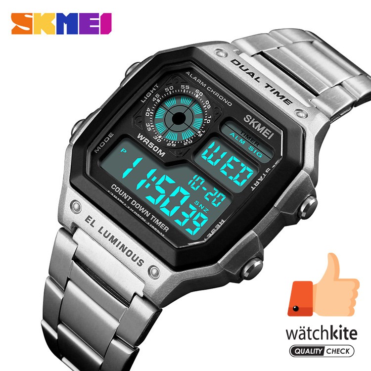 SKMEI 1335 Jam Tangan Pria Wanita Digital Tali Stainless Chronograph Anti Air WATCHKITE WKOS