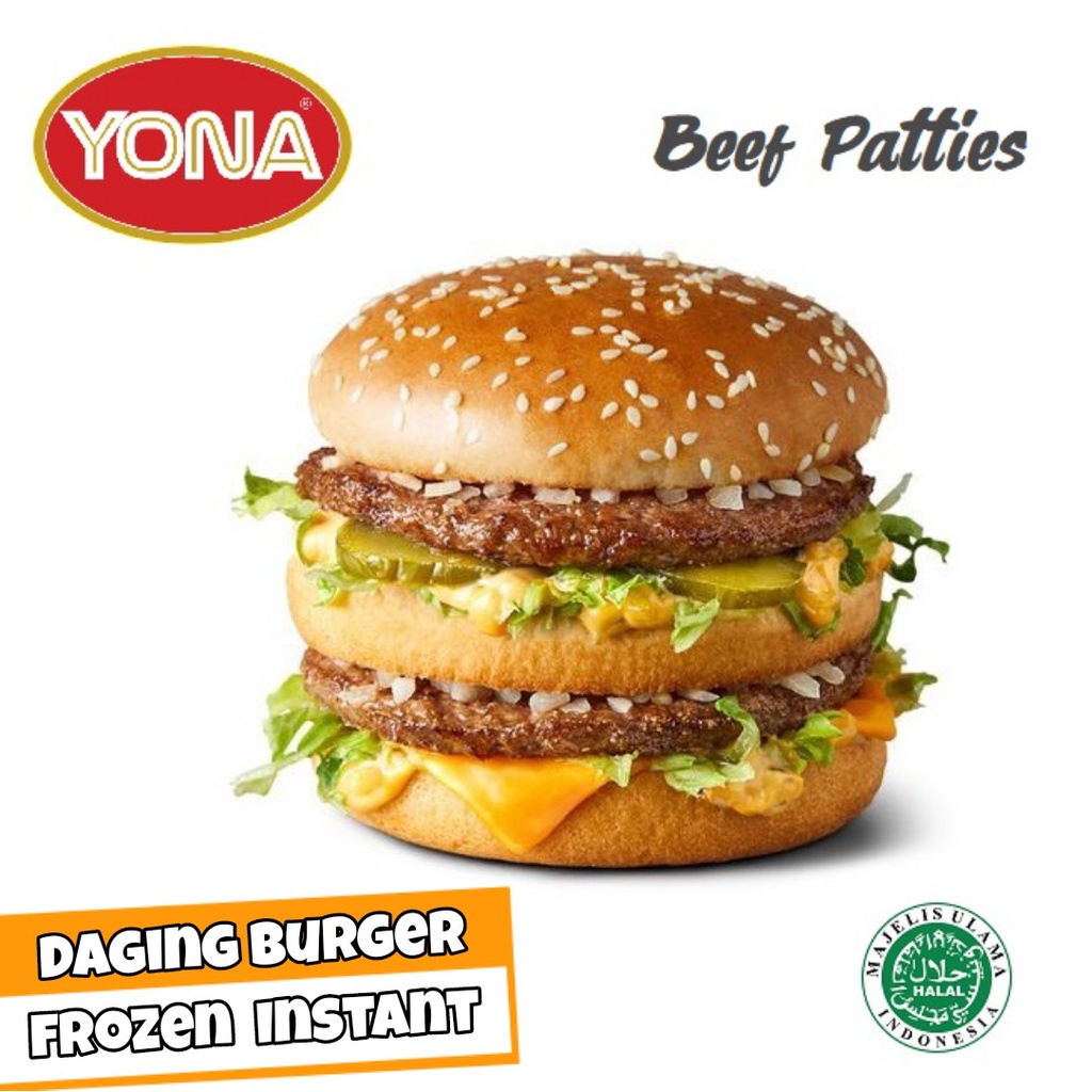 

YONA BEEF BURGER PATTIES 500gr / DAGING BURGER GRILL FROZEN