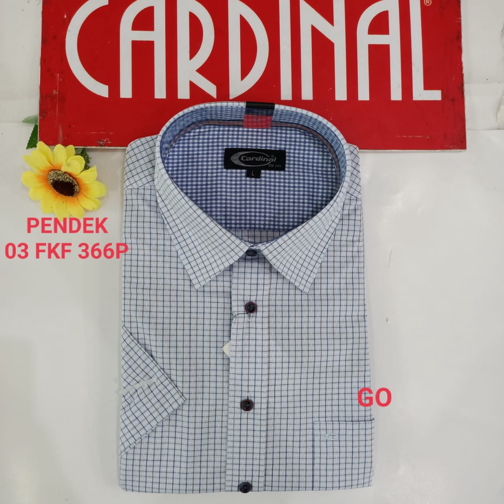 gof XL-3XL CARDINAL KEMEJA FORMAL PENDEK RegularFit Pakaian Kemeja Kerja Pria Kantor Acara Resmi Pakaian Wisuda Original KMGB