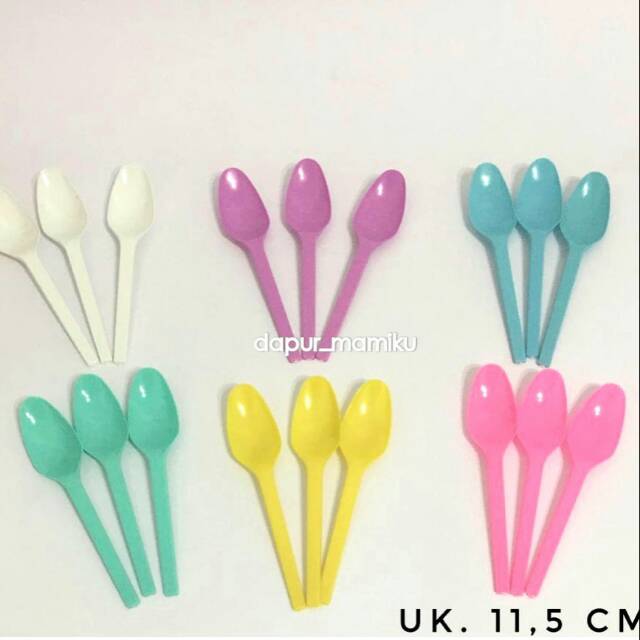 DAPURMAMI Sendok Es Krim Teh Pelangi Ice Cream Warna Sekop Agar Puding Jelly Buah