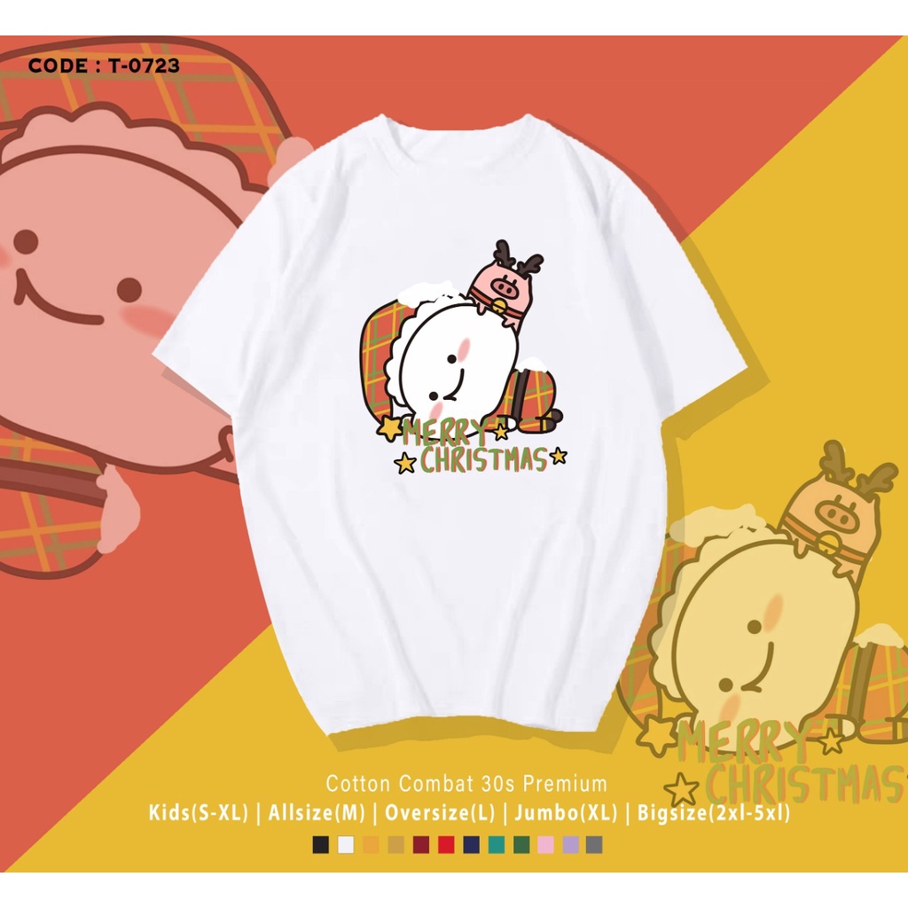 FREE CUSTOM NAMA - KAOS TEMA NATAL / SANTA PENTOL PIG / CUSTOM KELUARGA TERMURAH / REAL