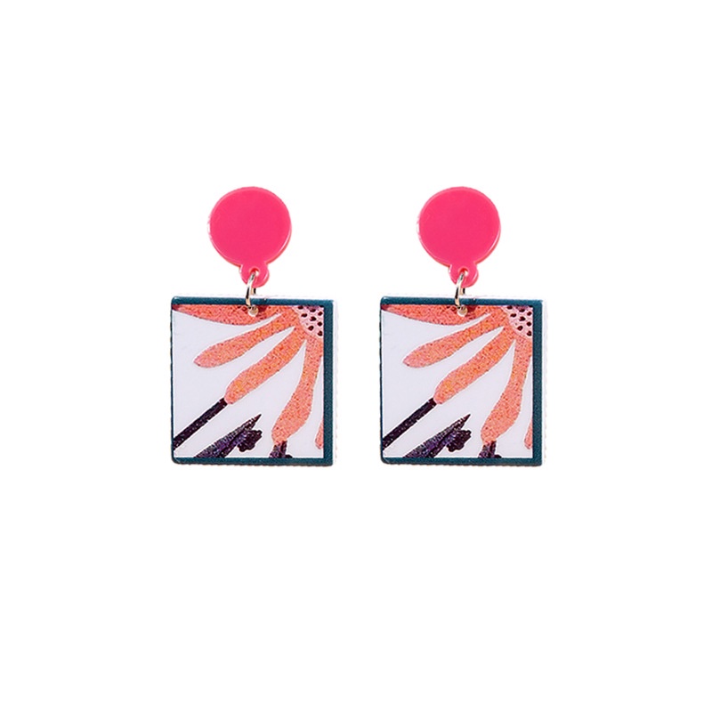 Anting Tusuk Gantung Bahan Akrilik Desain Boneka Kartun Warna Warni Untuk Wanita