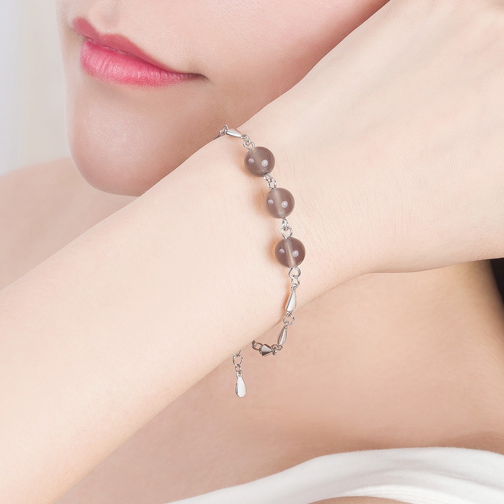 925 Perak Gelang Wanita Fashion Jantung-Berbentuk Kreatif Plum Ornamen