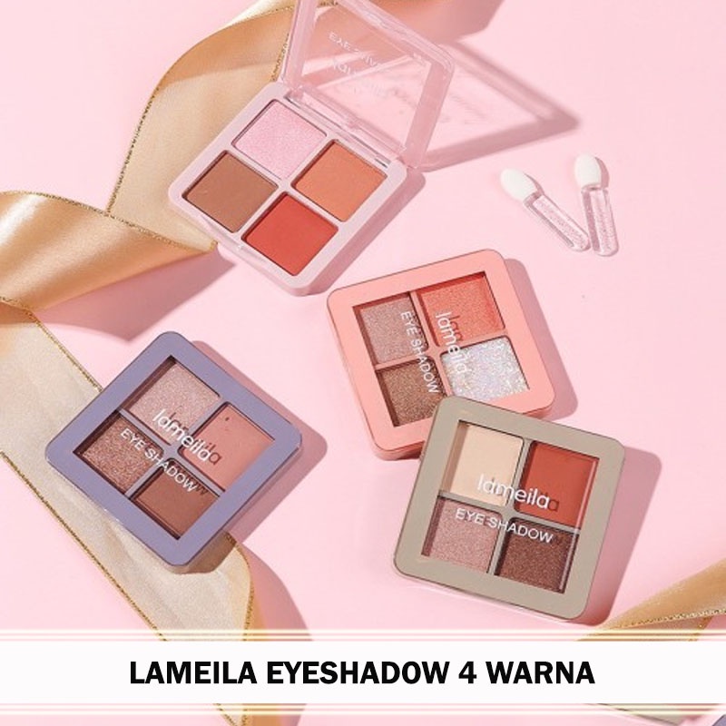 SHINE STAR - NEW LAMEILA Eyeshadow Mate Pallet 4 Warna Kombinasi Glitter Anti Air dan Tahan Lama / BISA COD / PROMO MURAH