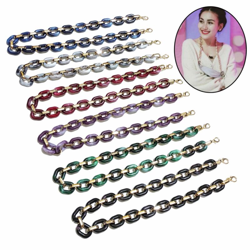 Kalung Masker Strap Mask Ayu Tingting Marmer Anti Karat Premium Marble Acrilic Chain Rantai Akrilik