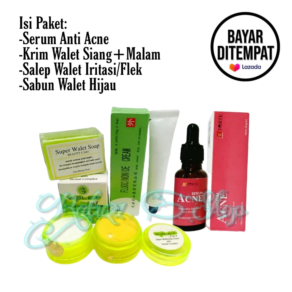Paket 4in1 Skincare Walet Herbal/Krim Wajah Siang Malam+Salep Perawatan Flek Hitam Dan Penghilang Je