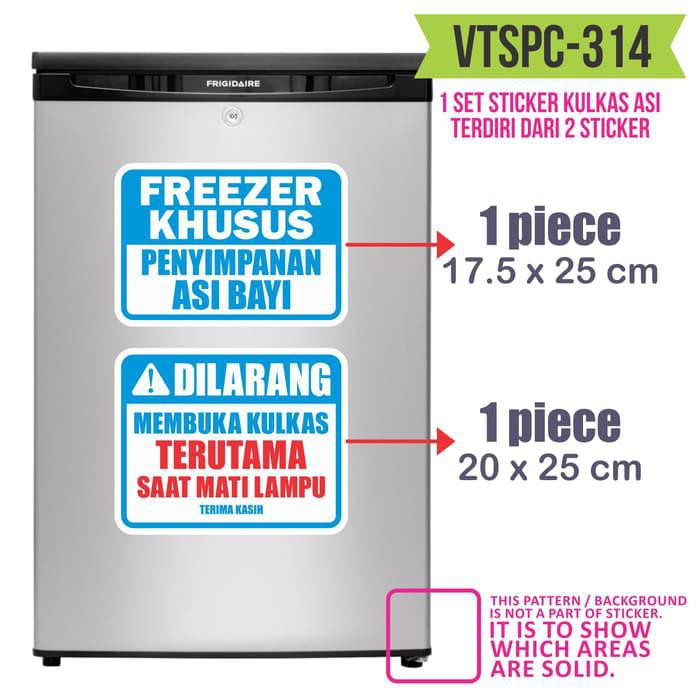 VTSPC 314 sticker kulkas stiker freezer label botol asi bayi menyusui Limited Edition