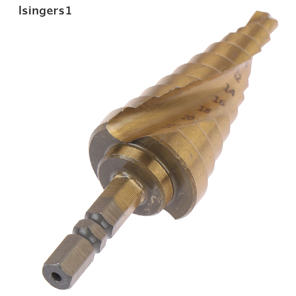 (lsingers1) Mata Bor Pagoda Hex 6-25mm Lapis Titanium Untuk Melubangi Kayu