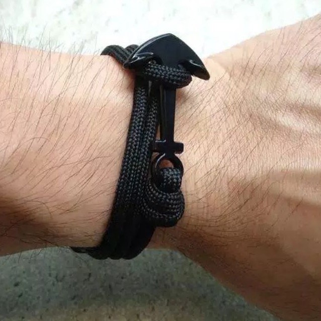 gelang pria / gelang jangkar / gelang hitam /