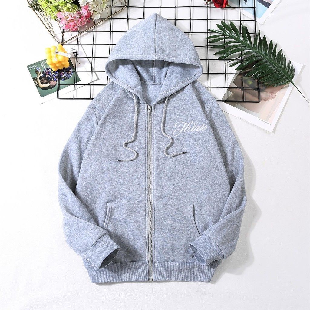 HOODIE ZIPPER UNISEX TEXT THINK ART - JAKET TEBAL KEKINIAN PREMIUM